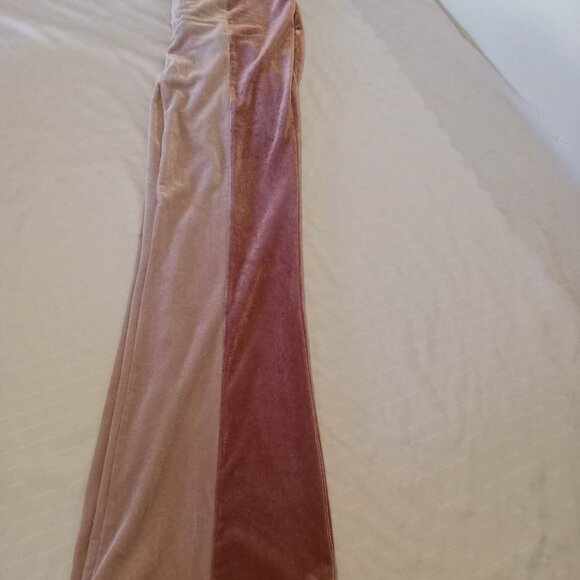 Hippie pants revamped, in two-tone pink velvet, stretchy and very comfortable - Picture 1 of 6